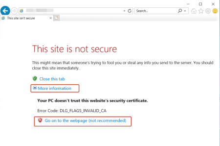 Internet Explorer Windows 2019 SSL Error