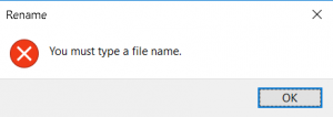 you must type a file name
