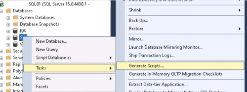 SQL Generate Script